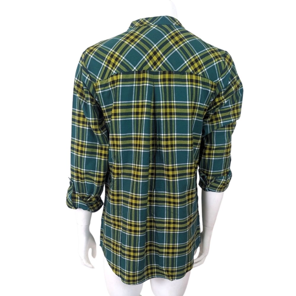 Joan Rivers Long Sleeve Plaid Popover Top Bouse NWOT Womens 8 Medium Green Bay - Picture 5 of 10